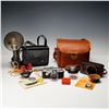 Image 1 : 16pc Leica IIIf Camera Outfit w/Summicron Lens, Braun Hobby Flash & Acc.