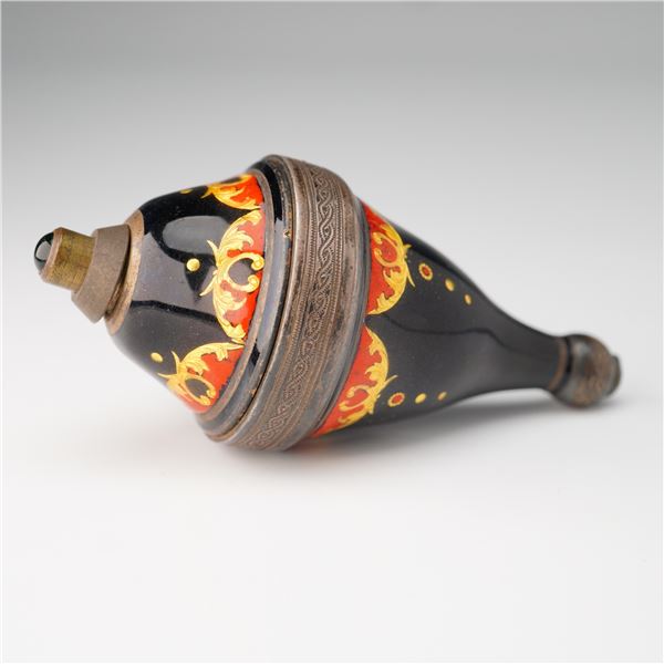 Vintage Black and Red Enamel Doorbell