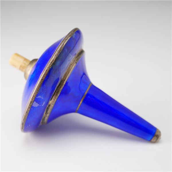 Vintage German Sterling Silver and Cobalt Blue Enamel Doorbell