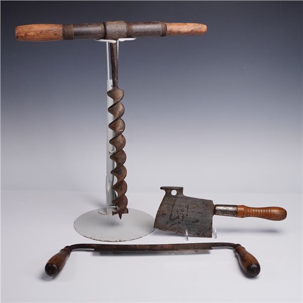3pc Antique Butchering and Carpentry Tools