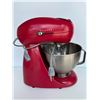 Retro Red Electric Stand Mixer with Stainless Steel Bowl