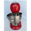 Image 4 : Retro Red Electric Stand Mixer with Stainless Steel Bowl