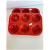 Image 6 : Vintage Red Mixing Bowl with Matching Muffin Pan