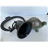 Image 2 : Cast Iron Farmhouse Wall Bell with Mosaic Turtle Figurine