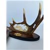 Image 2 : Moose Scene Wall Clock with Antler Carving Plaque