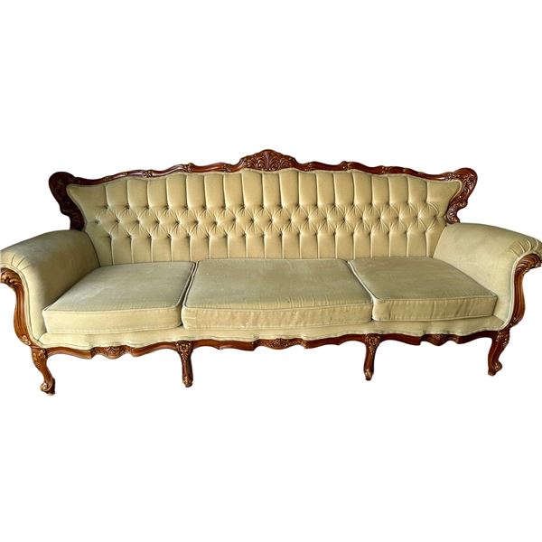 Valentino Furniture Carved Wood Sofa