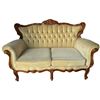 Valentino Furniture Carved Wood Loveseat