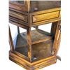 Image 4 : Lighted Oak Veneer Glass Curio Cabinet