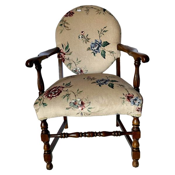 Vintage Floral Upholstered Accent Chair