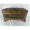 Image 1 : Hand-Carved Wooden Calgary Stampede Chest with Brass Hardware