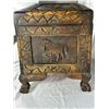 Image 4 : Hand-Carved Wooden Calgary Stampede Chest with Brass Hardware