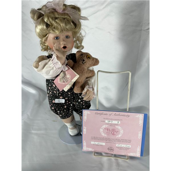 Edwin M. Knowles Porcelain Doll “Boo Bear and Me” with COA