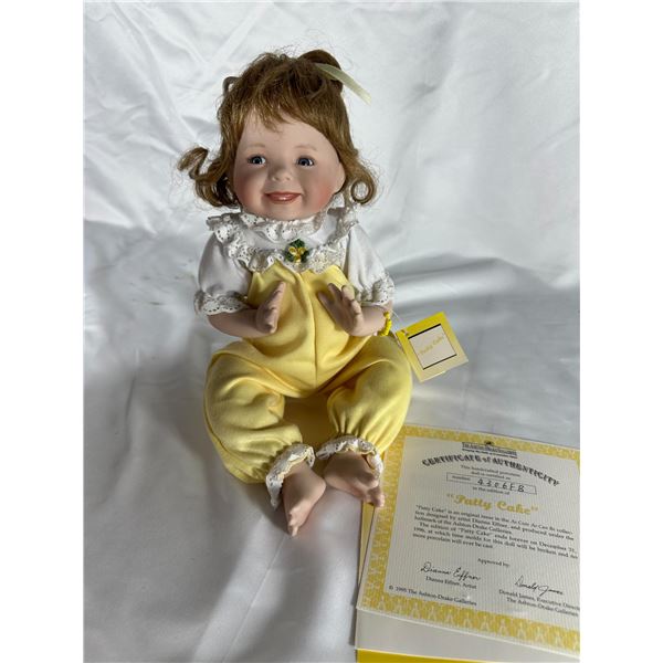 Ashton-Drake Galleries Porcelain Doll “Patty Cake” by Dianna Effner with COA