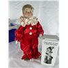 Image 1 : J. McClelland Children’s Circus Porcelain Clown Doll by Reco & Edwin M. Knowles with Box