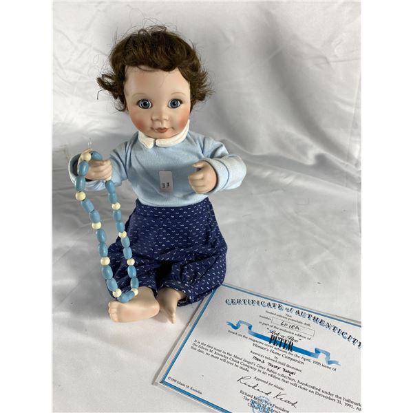 Edwin M. Knowles Porcelain Doll “Victor” with COA – 1935 Cover Baby Serie