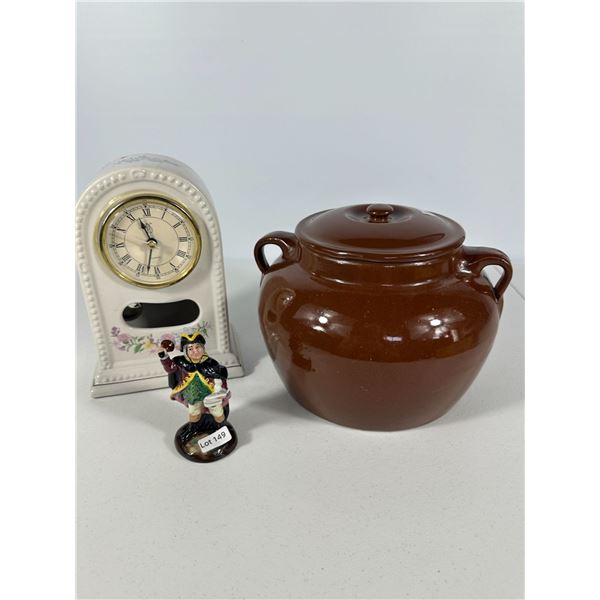 Royal Doulton 'Town Crier' Figurine & Medalta Pottery Crock