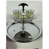 Image 1 : Vintage Bar Lot – Shields Cocktail Pump, Chrome Tray & Shot Glass Set