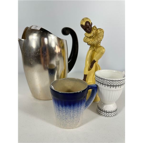 Medalta Mug, Wear-Ever Pitcher, Vase, Pierrot Figurine