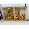 Image 1 : Pair of Vintage African-Inspired Paintings