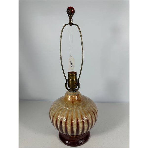 Vintage Drip Glaze Pottery Lamp, Possible Medalta