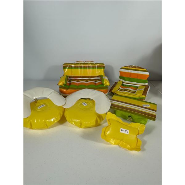 1970s Vintage 1970s Zee Toys Inflatable Barbie Living Room Furniture