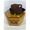 Image 1 : Textured Brown Dress Hat with Bow & Jewel, in Knox New York Box
