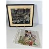 Image 1 : Framed Parliament Photograph & Embroidered Silk Art