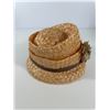 Image 3 : Vintage Straw Hat with Rose Trim, in Striped Hat Box
