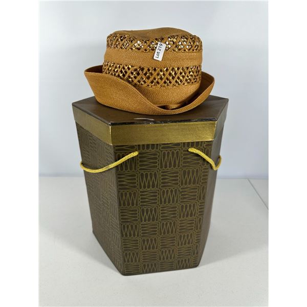 Adelle Montreal Open‑Weave Straw Hat, with Patterned Box
