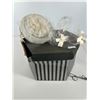 Image 1 : Two Ivory Millinery Headpieces with Veils, in Striped Box