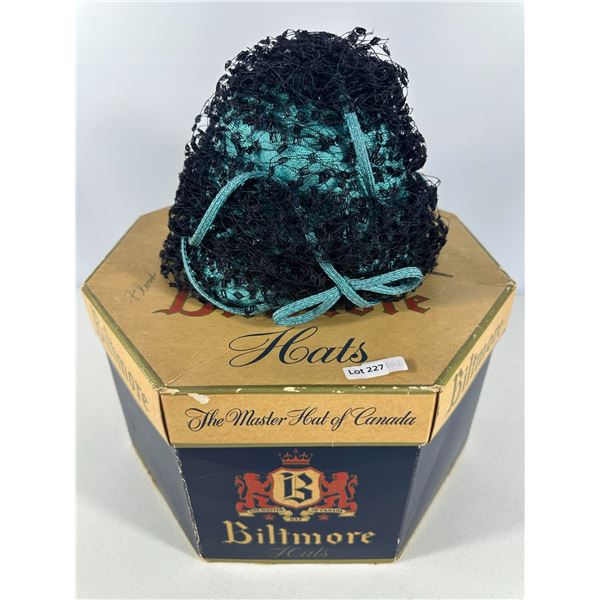 MauBrook Paris–New York Teal Hat with Lace Veil, in Biltmore Box