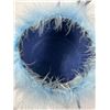 Image 5 : Blue Marabou Feather Fascinator (Boutique, NYC–Montreal), with Round Hat Box
