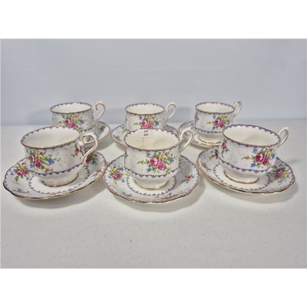 Royal Albert Bone China “Petit Point” Cups & Saucers – England