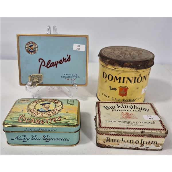 Group of Vintage Cigarette & Tobacco Tins
