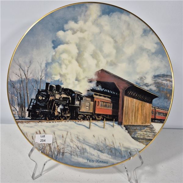 Winter on the Boston & Maine American Steam Collector Plate by Theodore Xaras