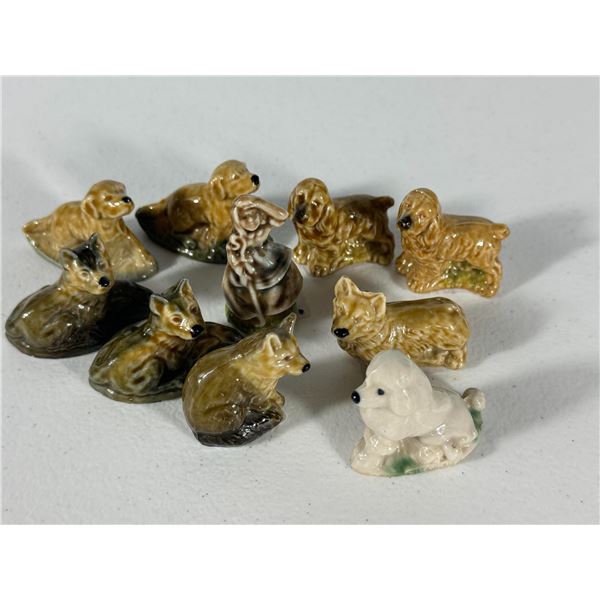 Collection of Wade Whimsies Porcelain Dog Figurines