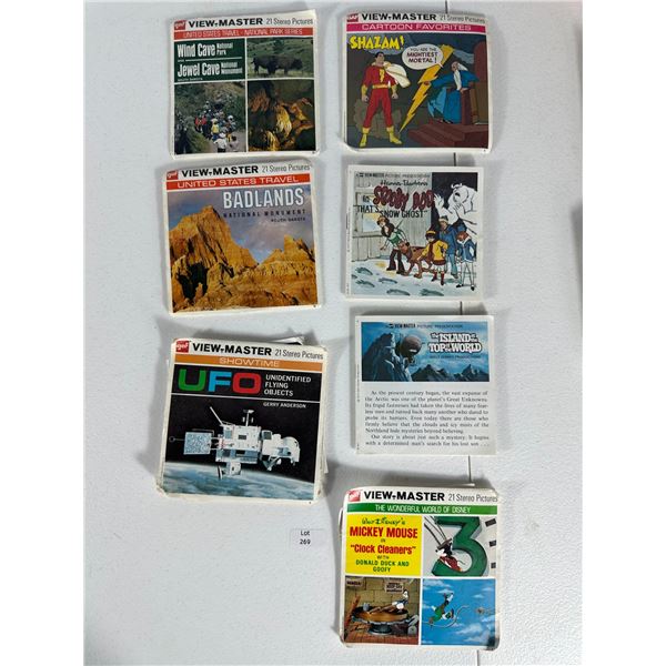 Lot of 7 Vintage View-Master Reels – Cartoon, Disney, Travel & UFO Themes