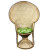 Image 1 : Vintage Peacock Wicker Chair with Cushion