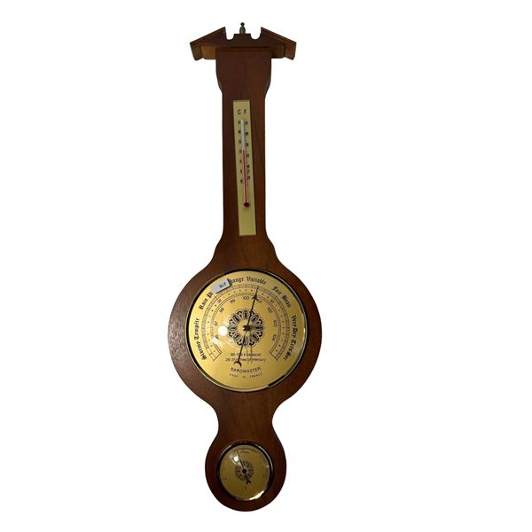 Vintage Wall-Mounted Weather Station with Barometer, Thermometer, and Hygrometer