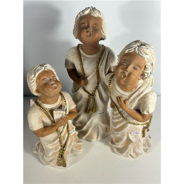Trio of Ceramic Choir Children