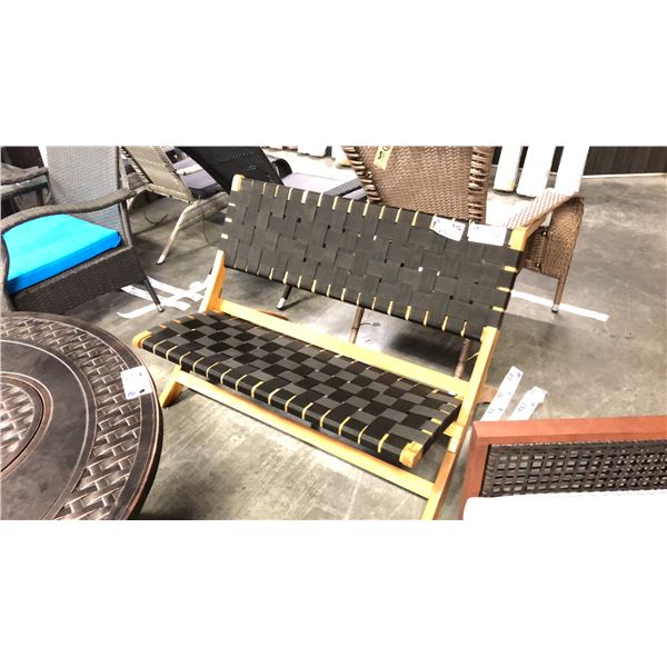 BLACK PATIOFLARE NYLON WEAVE FOLDING BENCH *IN BOX*