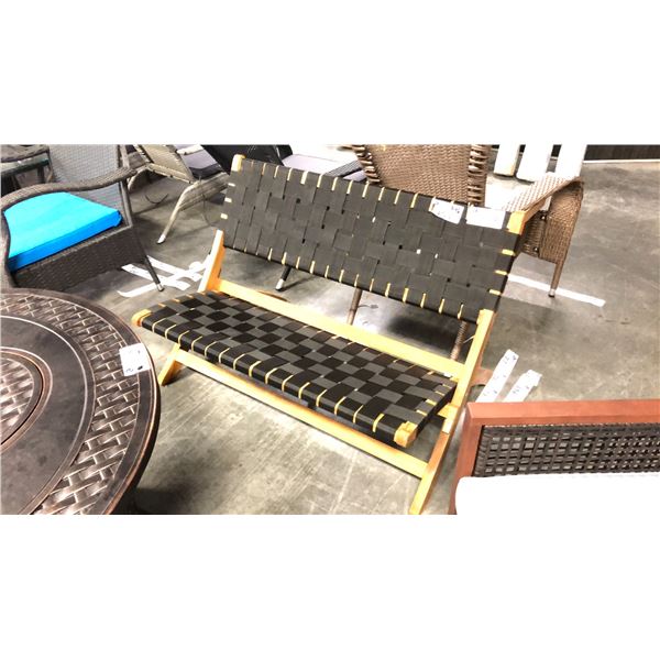 BLACK PATIOFLARE NYLON WEAVE FOLDING BENCH *IN BOX*