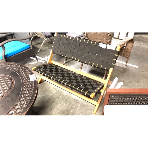 BLACK PATIOFLARE NYLON WEAVE FOLDING BENCH *IN BOX*