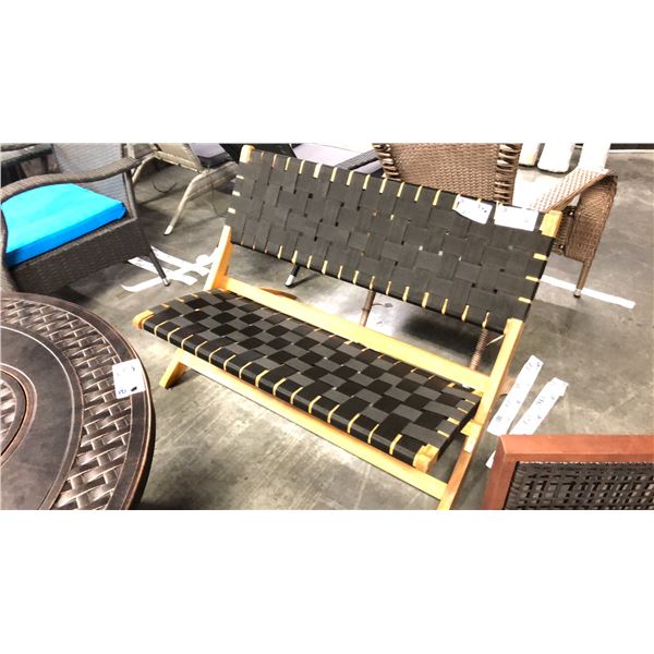 BLACK PATIOFLARE NYLON WEAVE FOLDING BENCH *IN BOX*