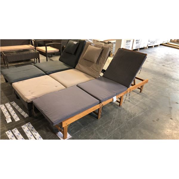 WOOD GRAIN PATIOFLARE 6 CM THICK CUSHION ACACIA WOOD FOLDABLE LOUNGER *IN BOX*