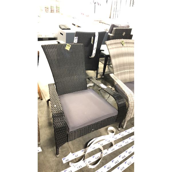 BLACK PATIOFLARE REGULAR MUSKOKA CHAIR W/ 6 CM THICK CUSHION *IN BOX*