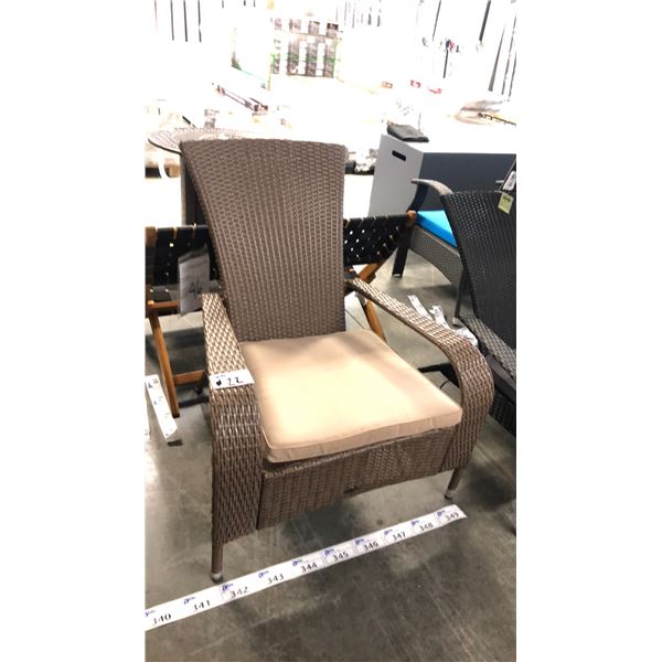 BROWN PATIOFLARE COMFORT MUSKOKA CHAIR W/ CUSHION *IN BOX*