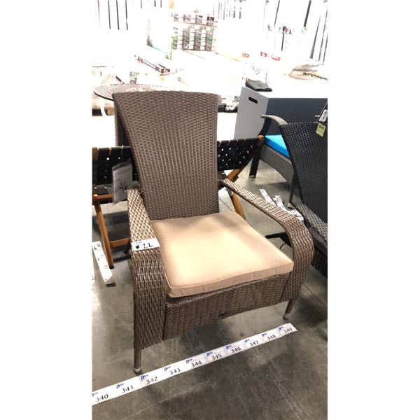 BROWN PATIOFLARE COMFORT MUSKOKA CHAIR W/ CUSHION *IN BOX*