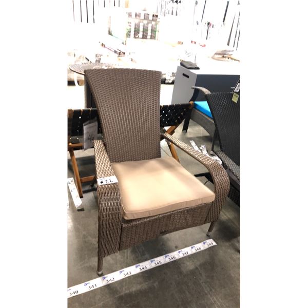BROWN PATIOFLARE COMFORT MUSKOKA CHAIR W/ CUSHION *IN BOX*