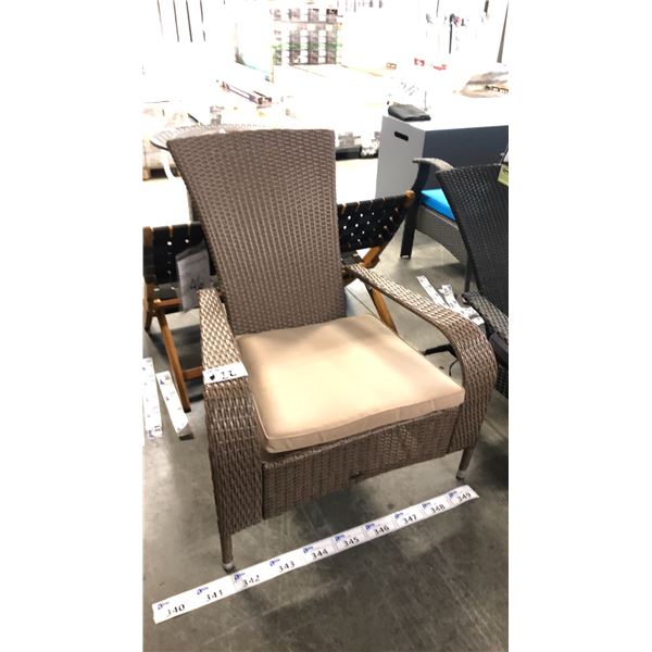 BROWN PATIOFLARE COMFORT MUSKOKA CHAIR W/ CUSHION *IN BOX*